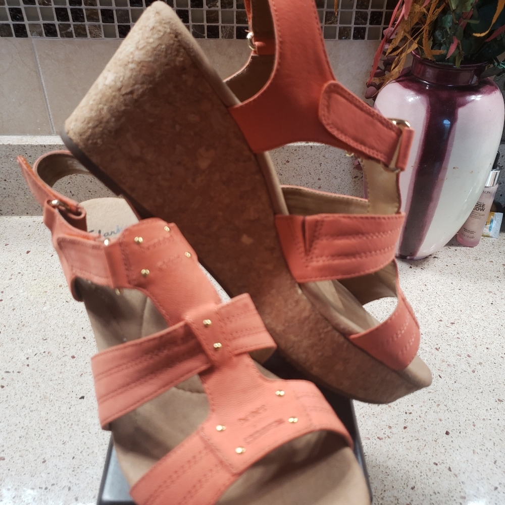 CLARKS WOMEN'S ANNADEL IVORY ORCHID CORAL 8.5M - Picture 10 of 12